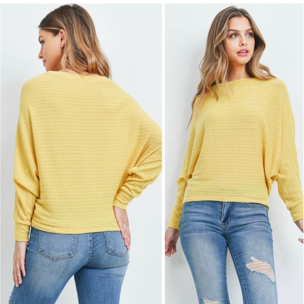 Jolie Sunny Yellow Women's Dolman sleeve Sweater